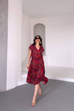 V Neck Sleeveless Dress - Ezgi Nisantasi - Globality Store - Women Clothes Wholesale Turkey