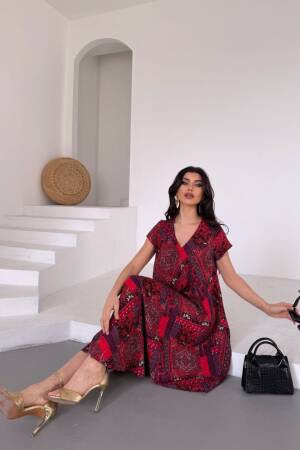 V Neck Sleeveless Dress - Ezgi Nisantasi - Globality Store - Women Clothes Wholesale Turkey