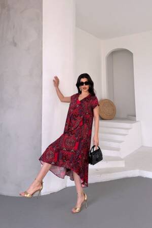 V Neck Sleeveless Dress - Ezgi Nisantasi - Globality Store - Women Clothes Wholesale Turkey