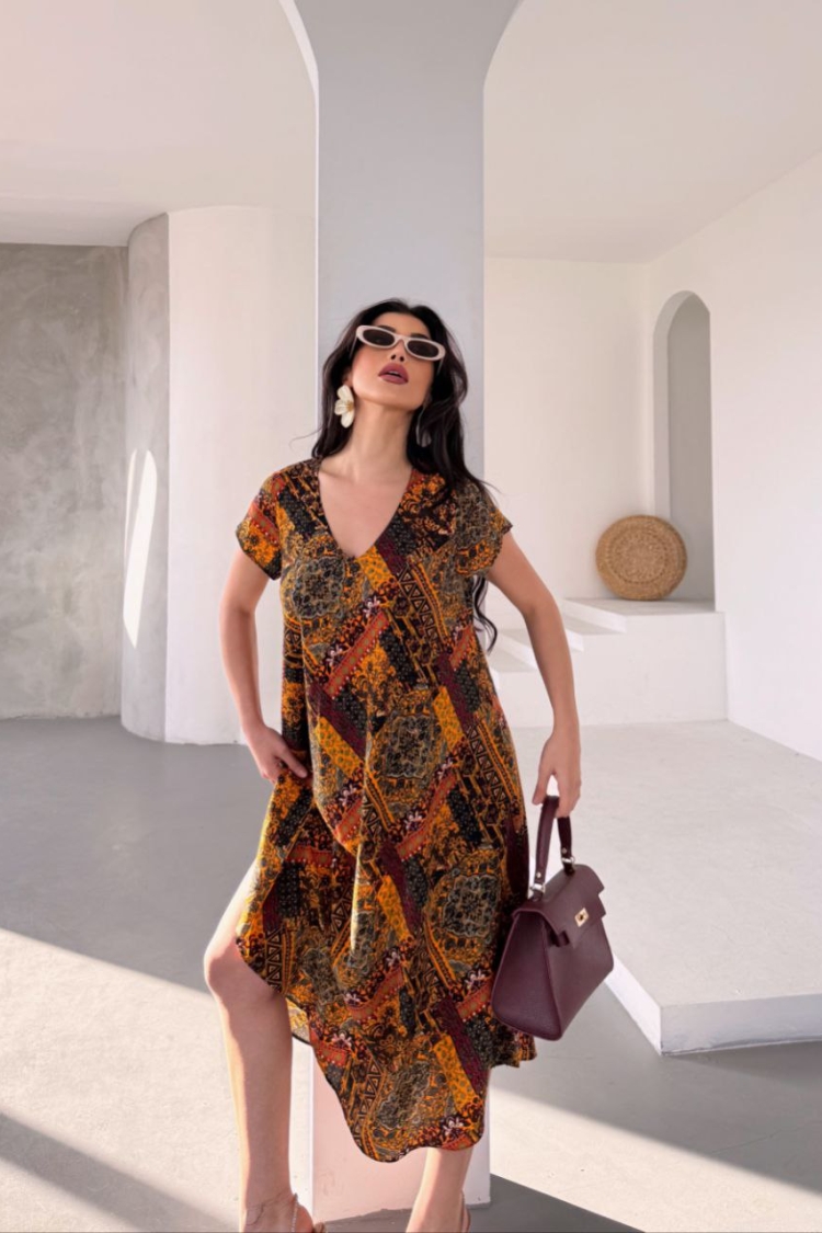 V Neck Sleeveless Dress