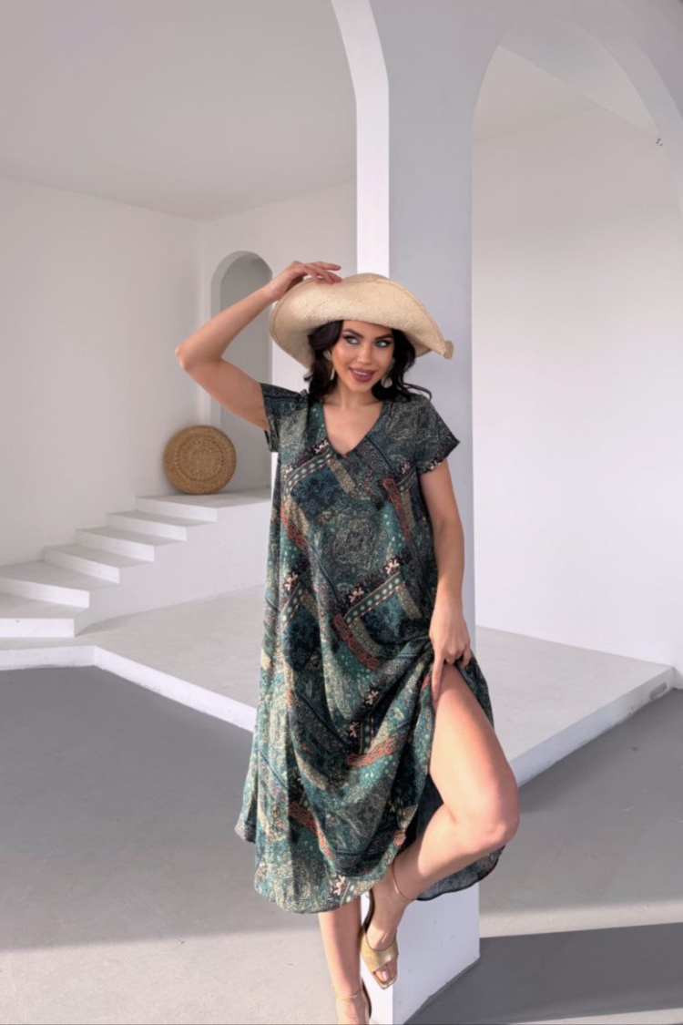 V Neck Sleeveless Dress