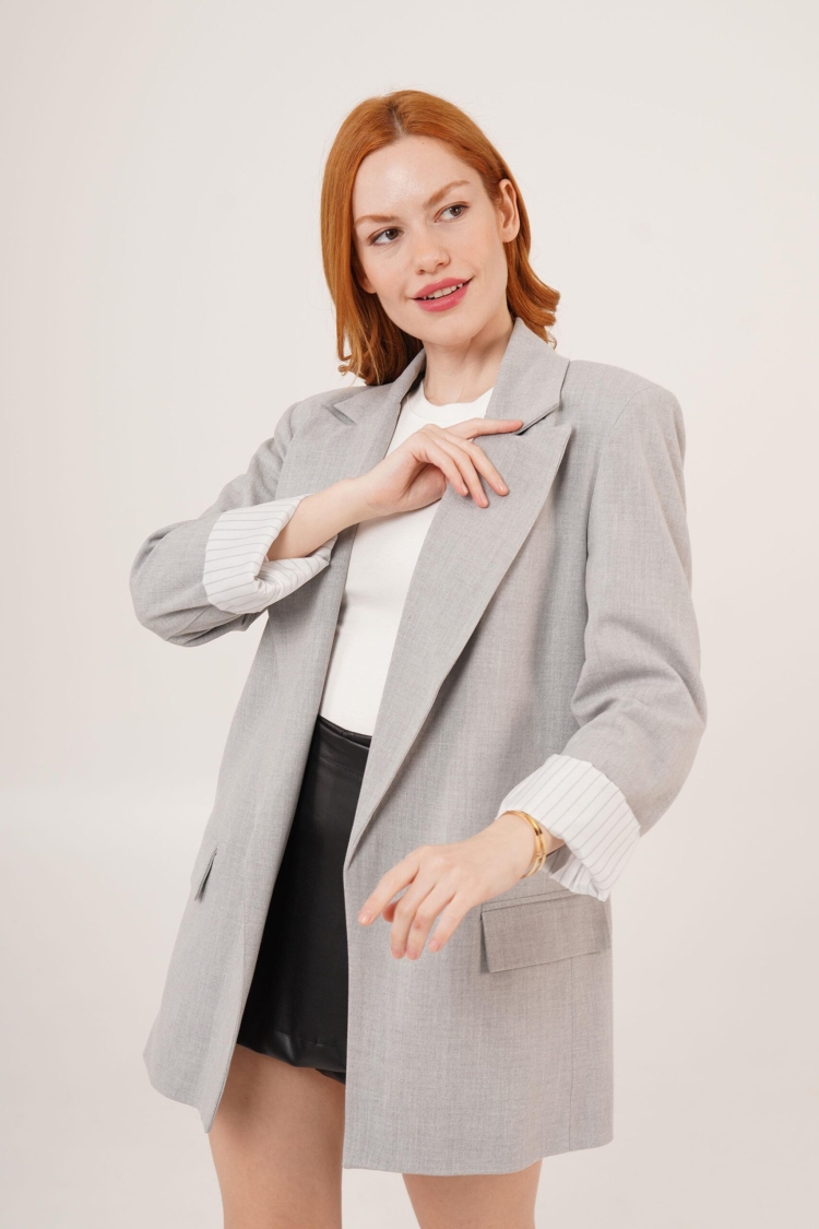 WholesaleBlazer Jacket With Lining Line Detail
