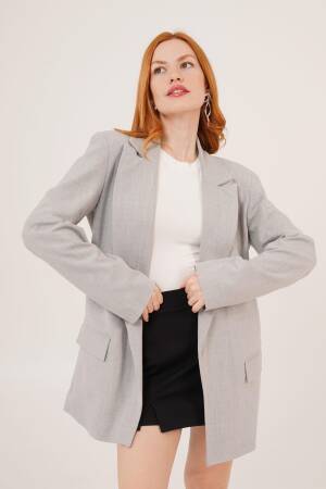 WholesaleBlazer Jacket With Lining Line Detail - Lustrin - Globality Store - Women Clothes Wholesale Turkey