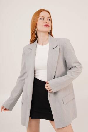 WholesaleBlazer Jacket With Lining Line Detail - Lustrin - Globality Store - Women Clothes Wholesale Turkey