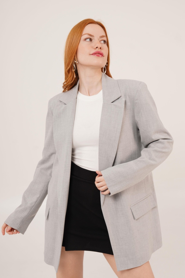 WholesaleBlazer Jacket With Lining Line Detail