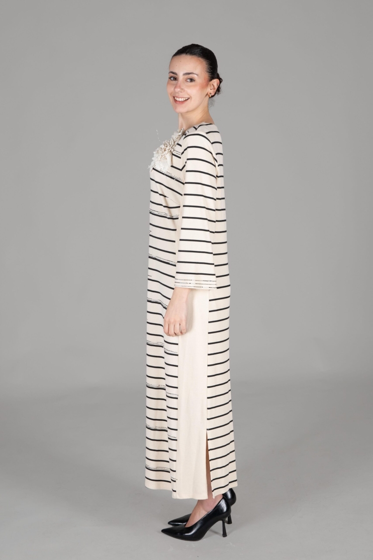 Round Neck Striped Dress