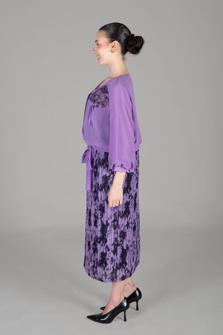 V Cut Bolero Dress