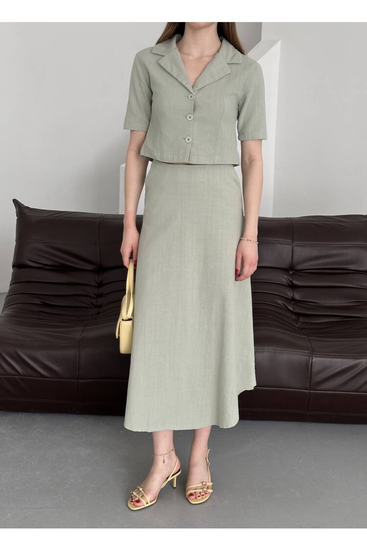 Half Sleeve Skirt Suit
