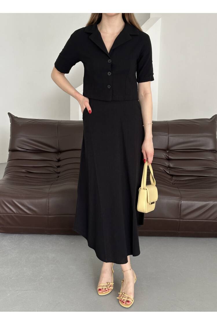 Half Sleeve Skirt Suit