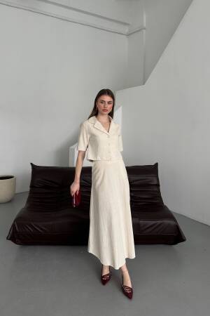 Half Sleeve Skirt Suit - My Fashion - Globality Store - Women Clothes Wholesale Turkey