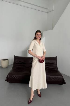 Half Sleeve Skirt Suit - My Fashion - Globality Store - Women Clothes Wholesale Turkey