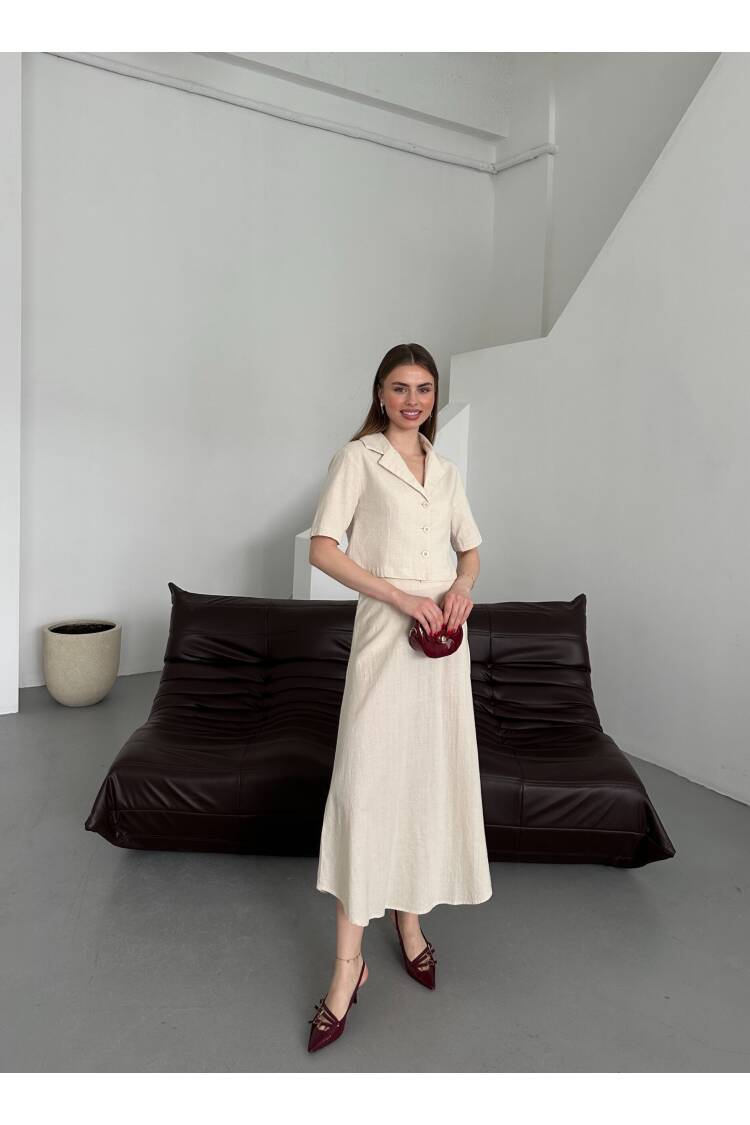 Half Sleeve Skirt Suit
