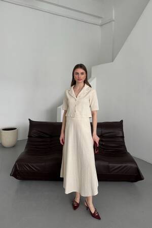 Half Sleeve Skirt Suit - My Fashion - Globality Store - Women Clothes Wholesale Turkey