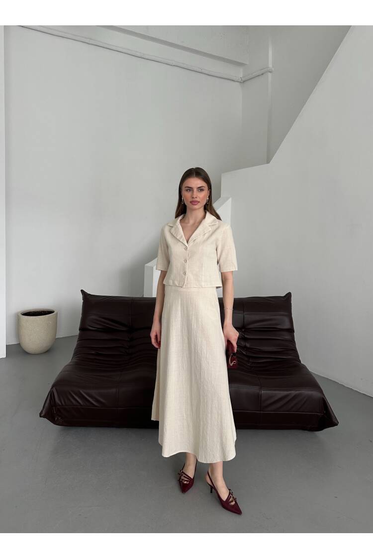 Half Sleeve Skirt Suit