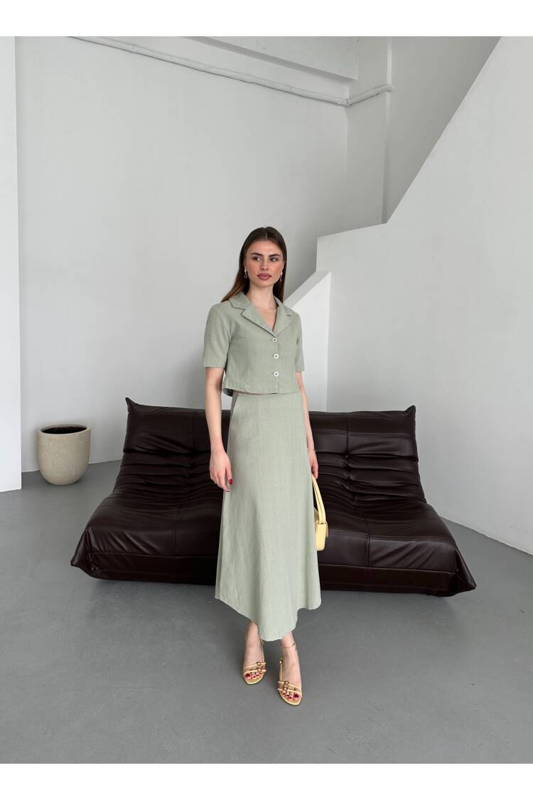 Half Sleeve Jacket Suit - My Fashion - Globality Store - Women Clothes Wholesale Turkey