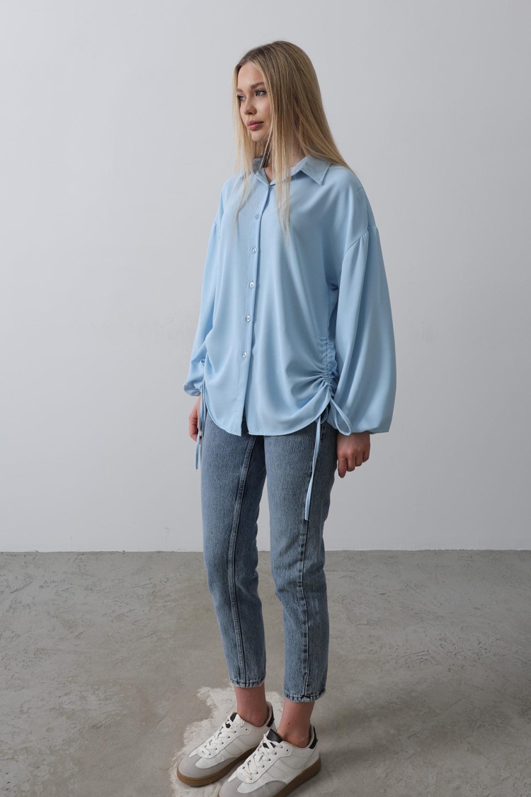 Biye Detailed Ayrobin Shirt - Reyon - Globality Store - Women Clothes Wholesale Turkey