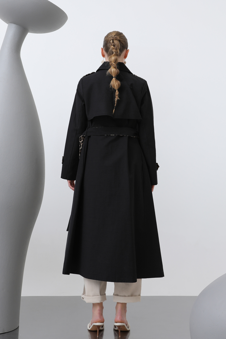 Women's Leopard Garnished Trench