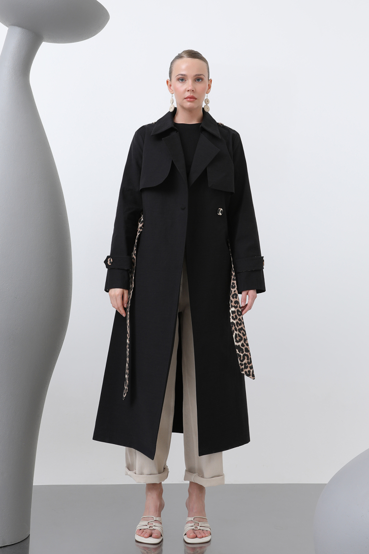 Women's Leopard Garnished Trench