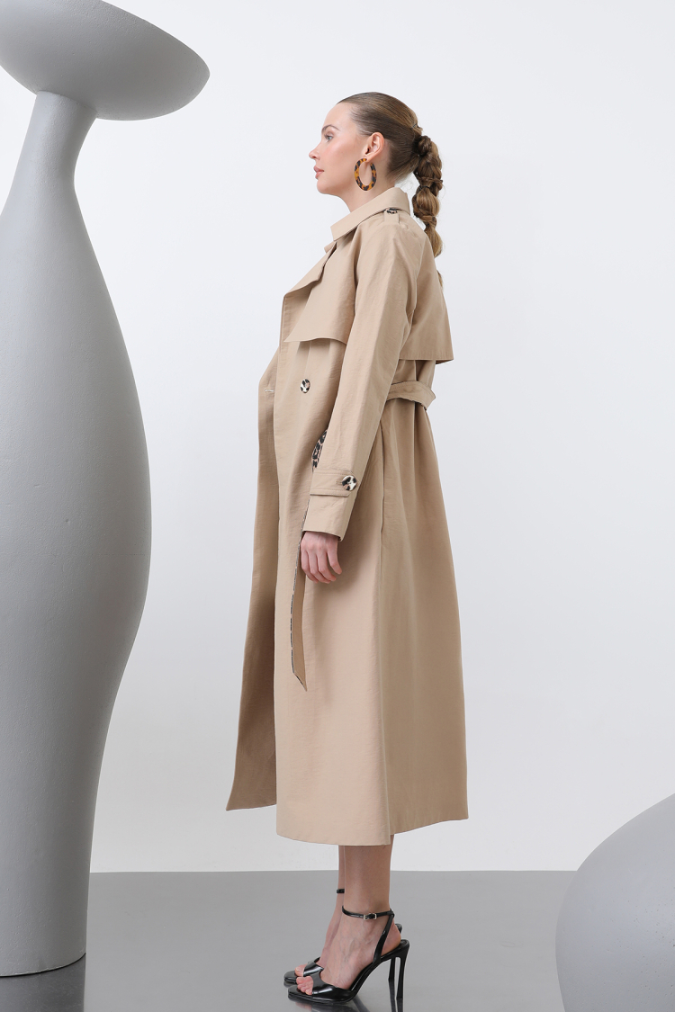 Women's Leopard Garnished Trench