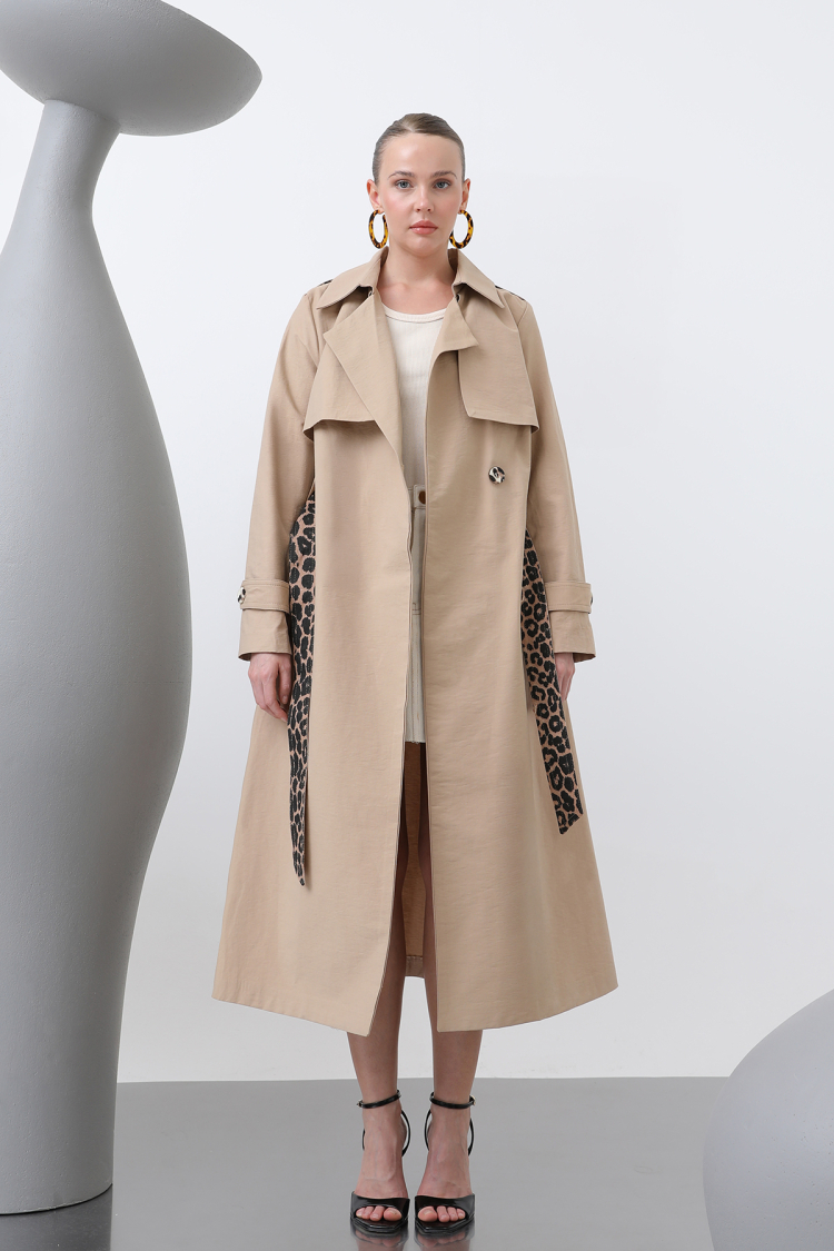 Women's Leopard Garnished Trench