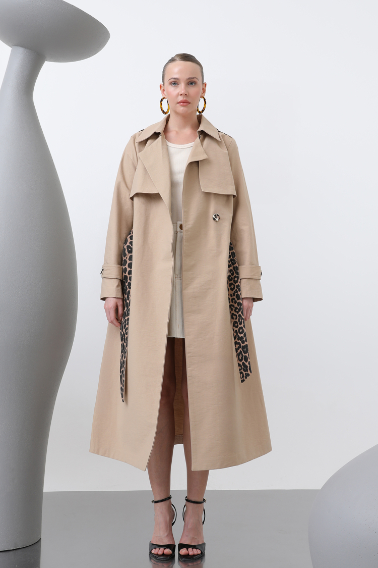 Women's Leopard Garnished Trench