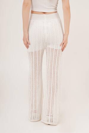Waist Elastic Openwork Wide Leg WholesalePants - Lustrin - Globality Store - Women Clothes Wholesale Turkey