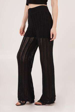 Waist Elastic Openwork Wide Leg WholesalePants - Lustrin - Globality Store - Women Clothes Wholesale Turkey