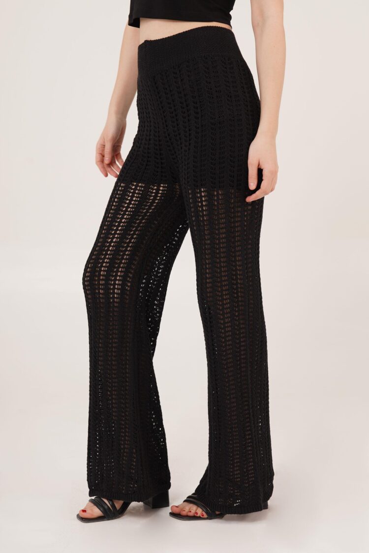 Waist Elastic Openwork Wide Leg WholesalePants