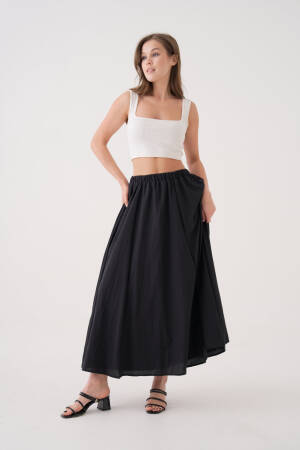 Voile Fabric Ruffle Long Lined Skirt 29062 - First Angels - Globality Store - Women Clothes Wholesale Turkey