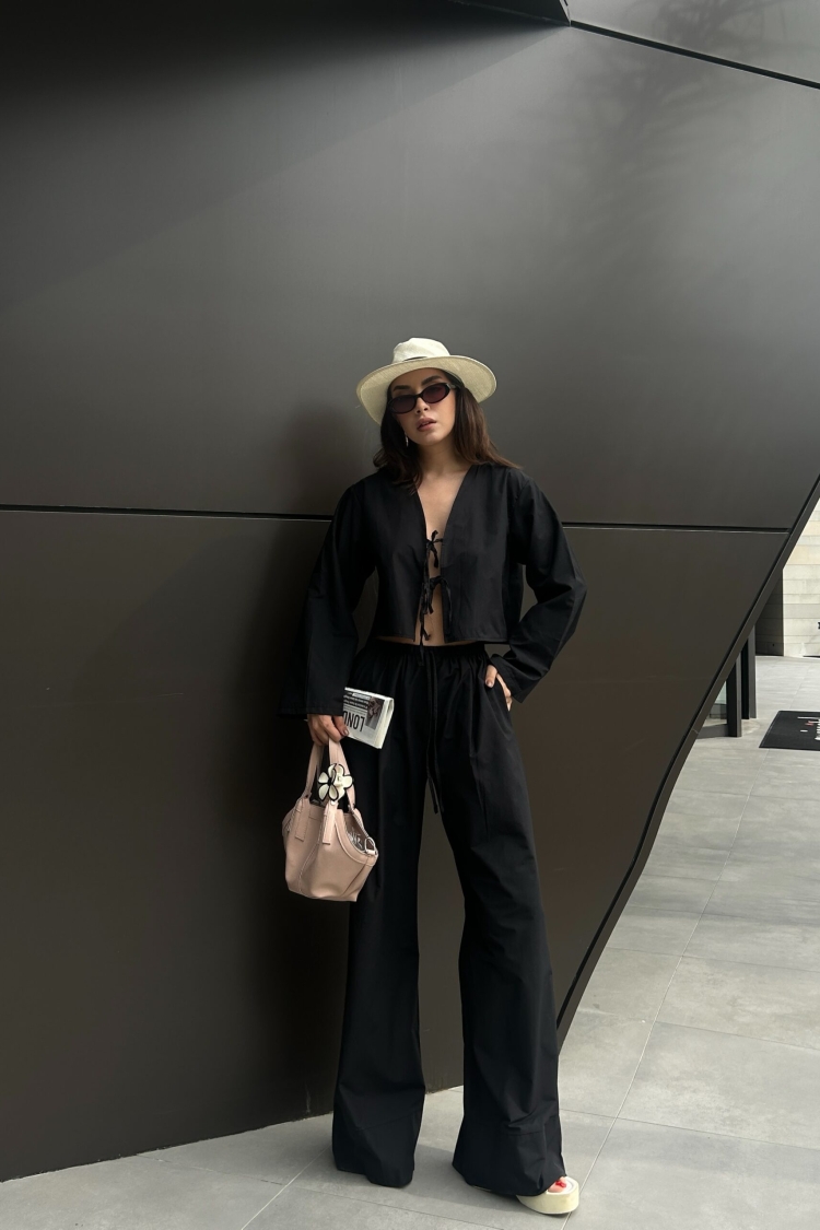 Poplin Front Tie Blouse 29085