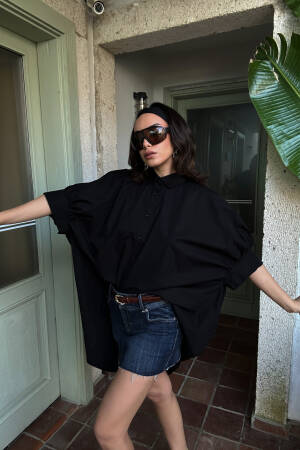 Custom Design 100% Cotton Oversize Shirt Dress 29064 - First Angels - Globality Store - Women Clothes Wholesale Turkey