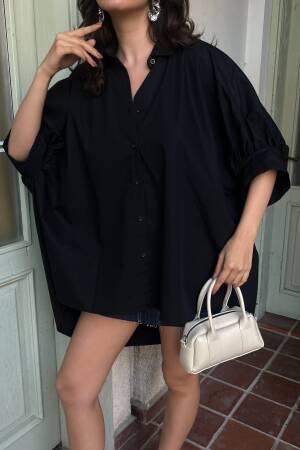 Custom Design 100% Cotton Oversize Shirt Dress 29064 - First Angels - Globality Store - Women Clothes Wholesale Turkey