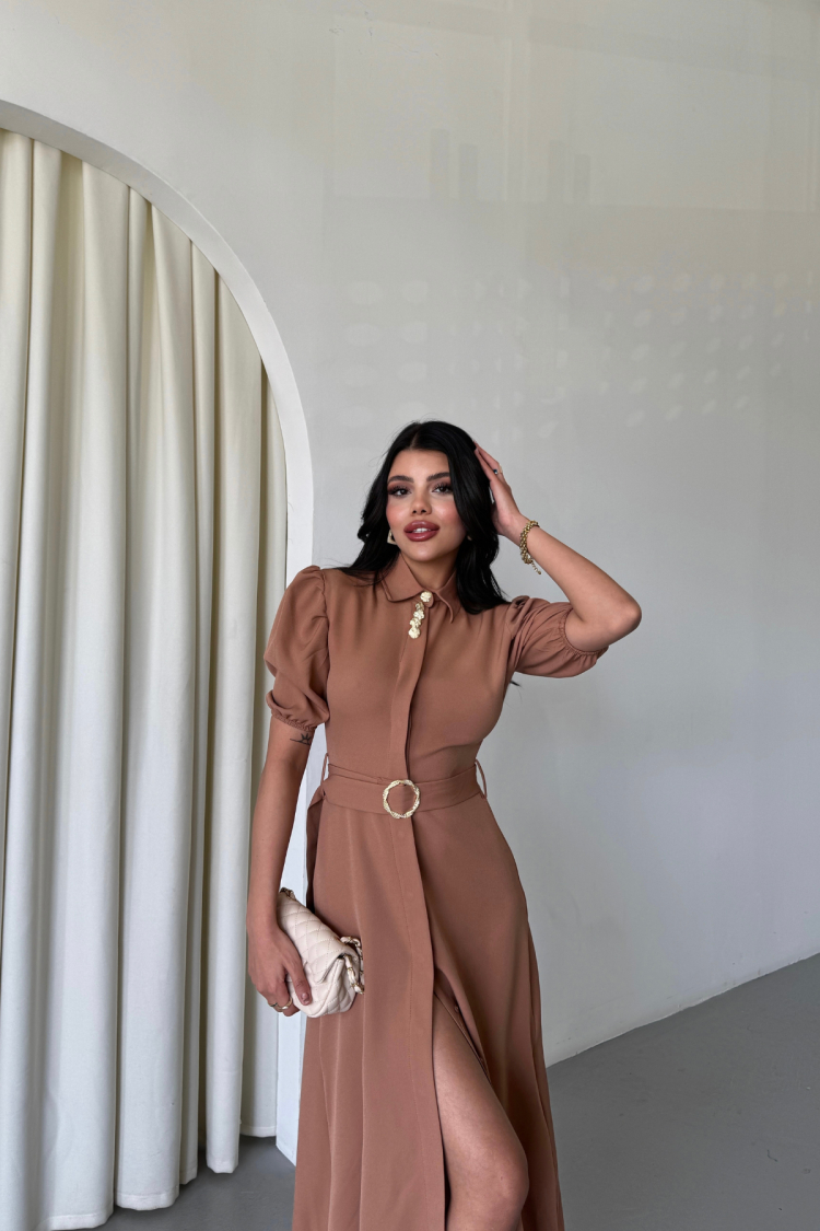 Collar Button Detailed Dress