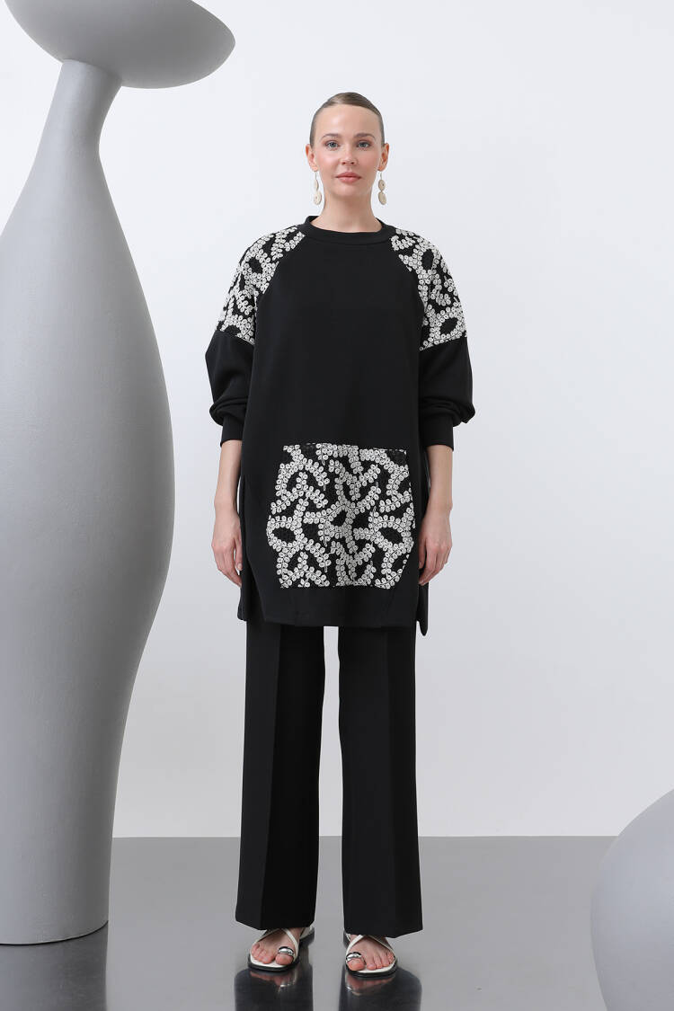 Women's Cargo Pocket Shoulder & Pocket Garnished Tunic