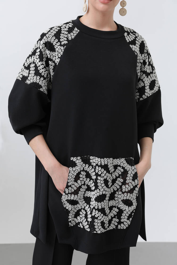 Women's Cargo Pocket Shoulder & Pocket Garnished Tunic