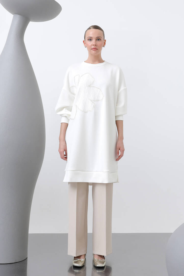 Women's Front Embroidered Garni Detailed Tunic