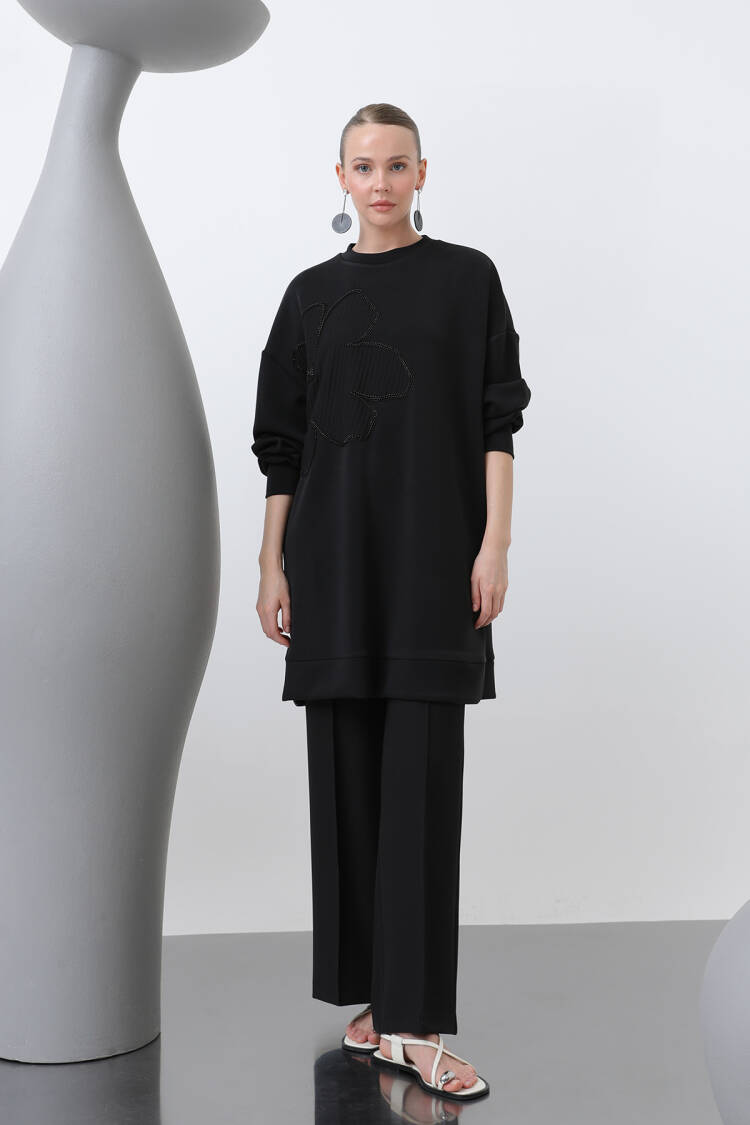 Women's Front Embroidered Garni Detailed Tunic - Puane - Globality Store - Women Clothes Wholesale Turkey