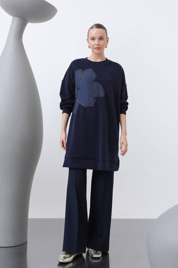 Women's Front Embroidered Garni Detailed Tunic - Puane - Globality Store - Women Clothes Wholesale Turkey