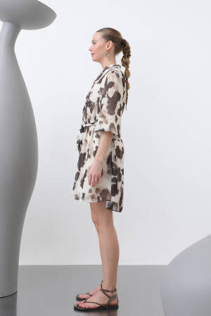 Women's Patterned Short Dress - SOUL - Globality Store - Women Clothes Wholesale Turkey