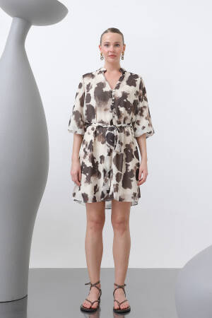 Women's Patterned Short Dress - SOUL - Globality Store - Women Clothes Wholesale Turkey