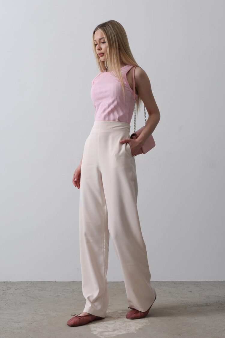 Half-Elastic Waist Palazzo Pants - Reyon - Globality Store - Women Clothes Wholesale Turkey