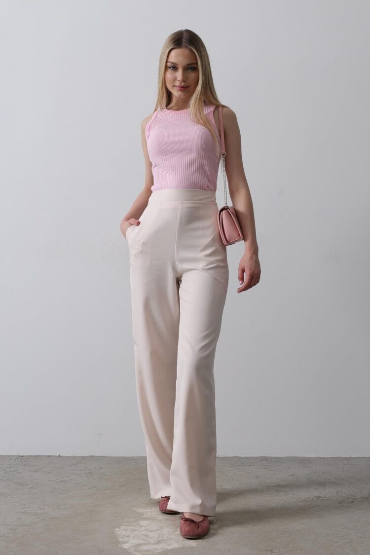 Half-Elastic Waist Palazzo Pants