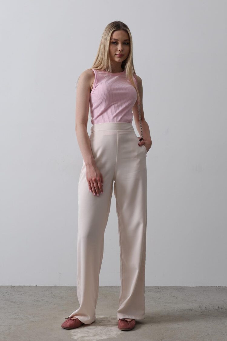 Half-Elastic Waist Palazzo Pants