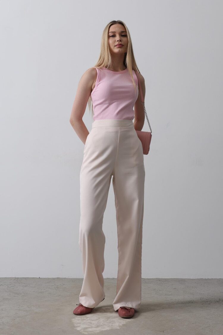 Half-Elastic Waist Palazzo Pants
