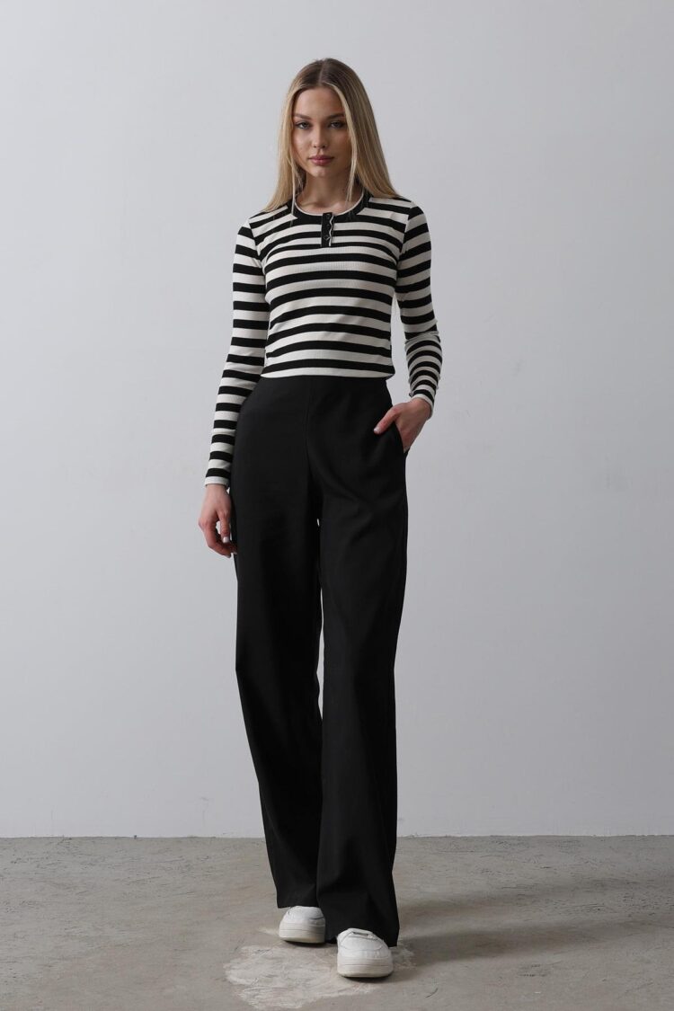 Half-Elastic Waist Palazzo Pants - Reyon - Globality Store - Women Clothes Wholesale Turkey