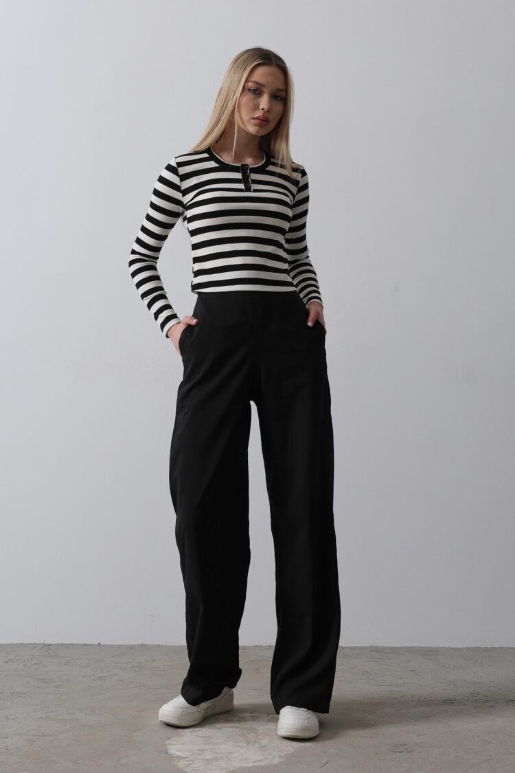 Half-Elastic Waist Palazzo Pants