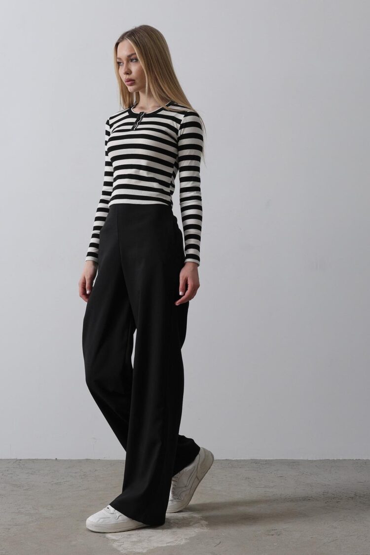 Half-Elastic Waist Palazzo Pants
