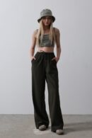 Wide Leg Pants With Elastic Waist - Reyon - Globality Store - Women Clothes Wholesale Turkey