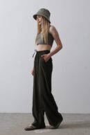Wide Leg Pants With Elastic Waist - Reyon - Globality Store - Women Clothes Wholesale Turkey