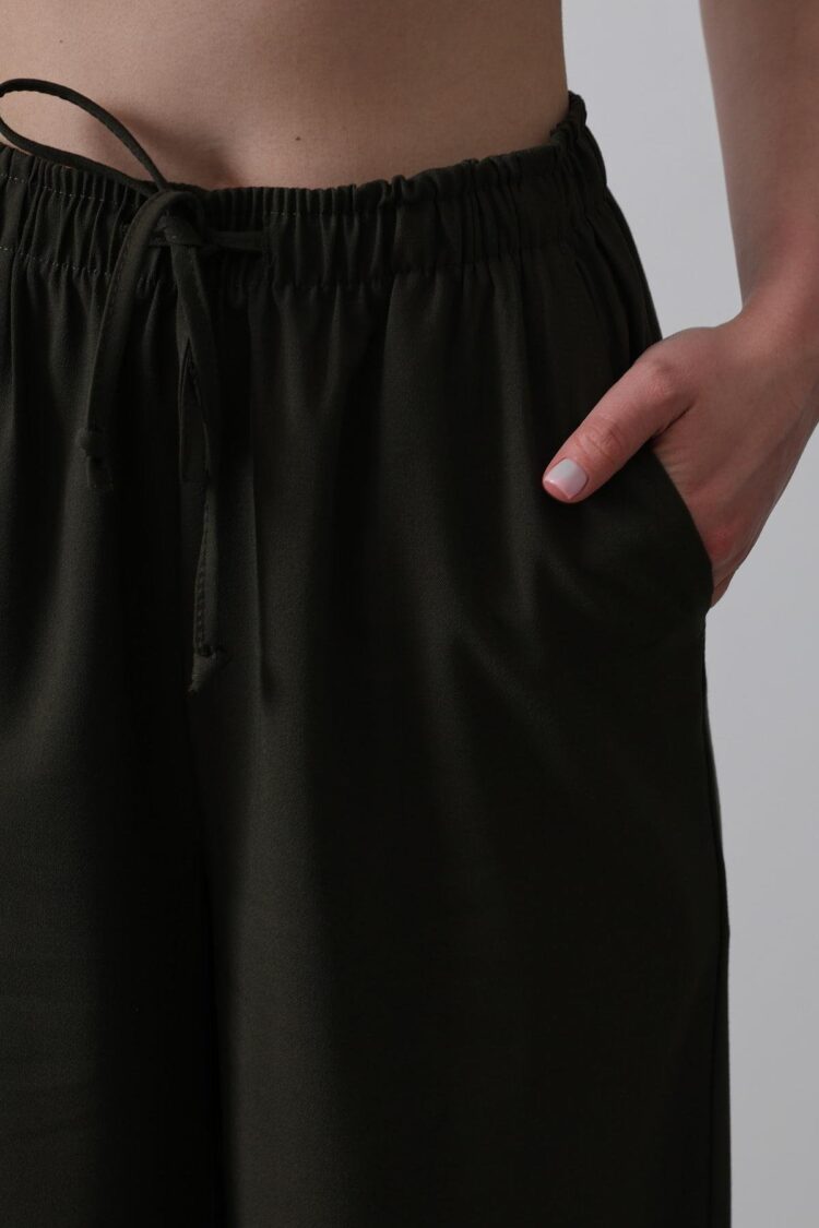 Wide Leg Pants With Elastic Waist